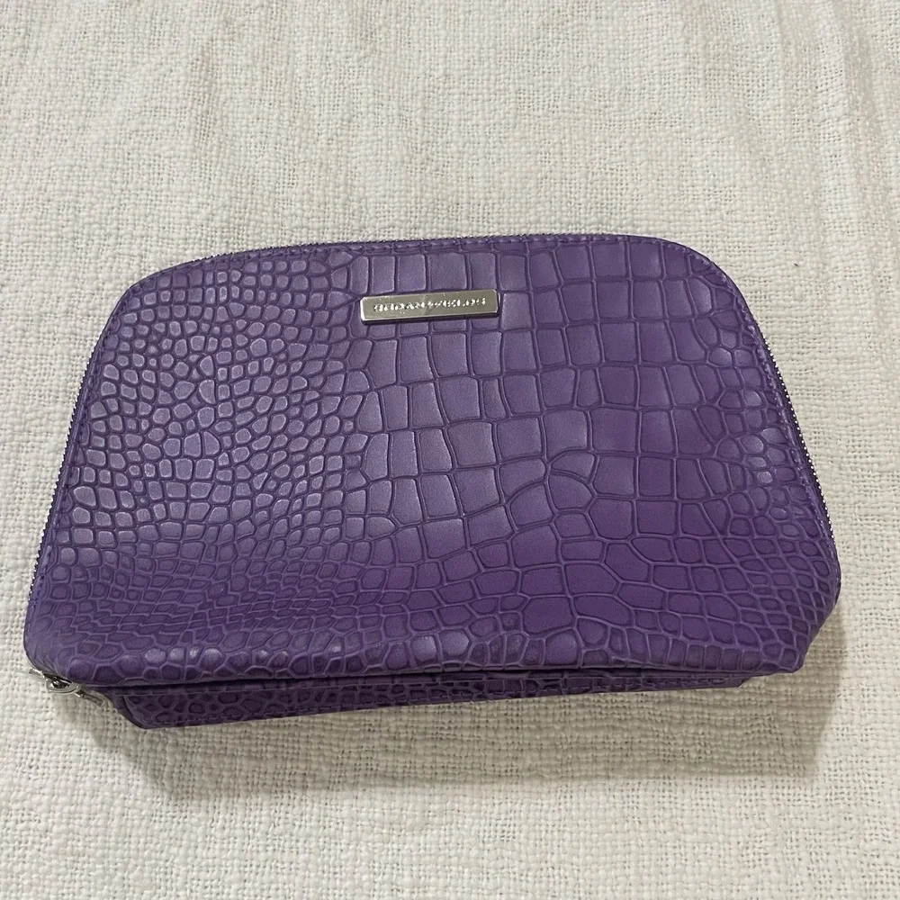 Rodan and Fields Purple Snake Skin Cosmetic‎ Bag Makeup NEW Zip Up